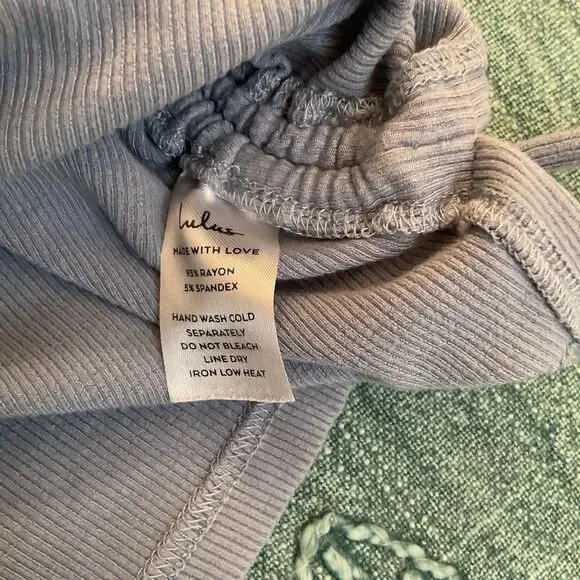 Lulus New Level Tank Women's XS Dusty Blue Ribbed Ruched Cropped Top - Picture 13 of 13